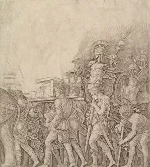 March Collection: Triumph of Caesar: Soldiers carrying Trophies, ca. 1490. Creator: Unknown