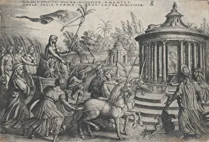 Images Dated 17th August 2021: The Triumph of Chastity on Love, from the Triumphs of Petrarch. Creator: Georg Pencz