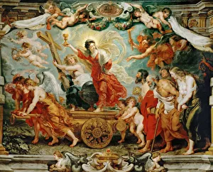 Catholic Church Prints: Triumph of Faith. (Allegory of the victory of Catholic faith over the Reformation)