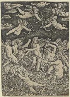 Cesena Peregrino Da Prints: The Triumph of Galatea, c. 1520. Creator: Peregrino da Cesena