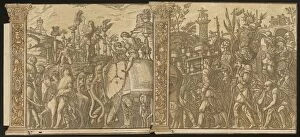 Frieze Collection: The Triumph of Julius Caesar [no. 5 and 6 plus 2 columns], 1599. Creator: Andrea Andreani