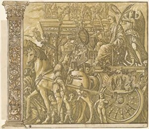 Gaius Julius Caesar Collection: The Triumph of Julius Caesar [no. 9 plus 2 columns], 1599. Creator: Andrea Andreani
