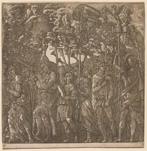 The Triumph of Julius Caesar: Soldiers Carrying Banners and Standards, 1593-99. Creator