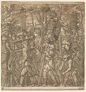 Andrea Andreani Italian Gallery: The Triumph of Julius Caesar: Soldiers Carrying Vases and Trophies of War, 1593-99