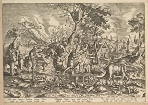 Brueghel Collection: The Triumph of Time, 1574. Creator: Philip Galle