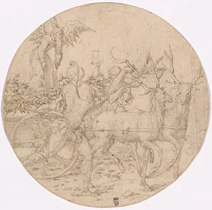Dirk Vellert Prints: The Triumph of Time (recto); Sketch of a Stag (verso)