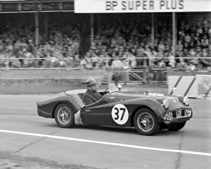 Goodwood Prints: Triumph TR3A, R. J. E. Dangerfield. B. A. R. C. event at Goodwood 1959. Creator: Unknown