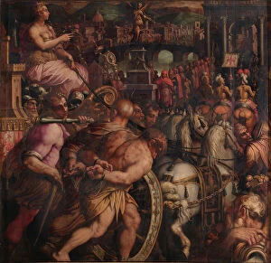 Triumph after the victory of Pisa, 1563-1565. Artist: Vasari, Giorgio (1511-1574)