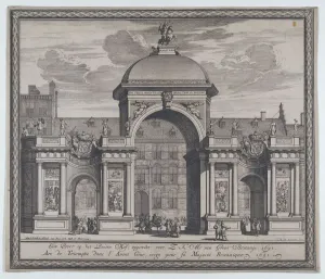 Triumphal arch erected in celebration of the entry of King William III, 1691. Creator: Jan van den Aveelen