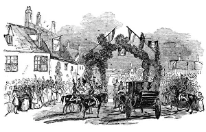 Hedge Gallery: Triumphal arch at Great Weldon, 1844. Creator: Unknown