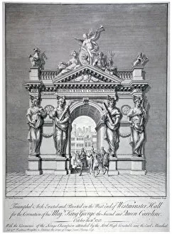 Triumphal arch on the west end of Westminster Hall, London, 1727