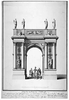 Palladian Collection: Triumphal arch on the west end of Westminster Hall, London, 1761