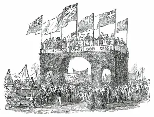 Festal Arch Prints: Triumphal Arch at West Lynn, 1850. Creator: Unknown