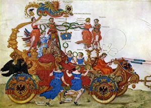 Images Dated 24th April 2007: Triumphal Car of the Emperor Maximilian I, 16th century.Artist: Albrecht Durer