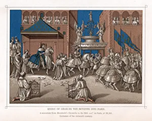 Entry Prints: Triumphal entry of Charles VII, King of France, into Paris, c1435