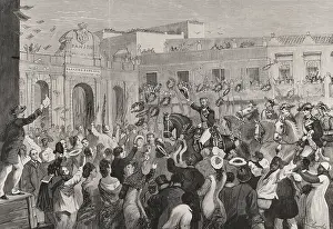 Celebrations Prints: Triumphal entry of Martinez Campos into Havana on June 14