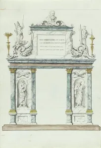 Parchment Animal Material Prints: Triumphal portal: This Fatherland, Your Father... 1710-1720. Creator: Anon