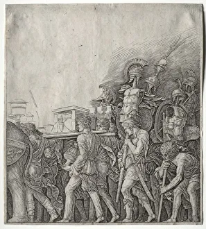 The Triumphs of Caesar: The Corselet Bearers, c. 1498. Creator: Giulio Campagnola (Italian