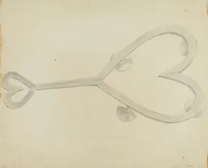 Heart Shape Prints: Trivet, c. 1936. Creator: Donald Streeter