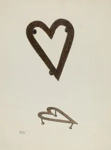 Heart Shape Prints: Trivet, c. 1939. Creator: Harry Grossen