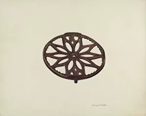 Watercolor And Graphite On Paperboard Collection: Trivet, c. 1942. Creator: Margaret Golden