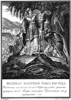 Slavs Prints: Trizna of Princess Olga 945 (From Illustrated Karamzin)