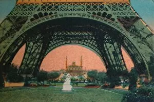 A Papeghin Gallery: The Trocadero seen under the Eiffel Tower, Paris, c1920
