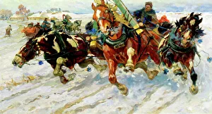 Troika Collection: Troika, 1917. Artist: Nikolai Samokish