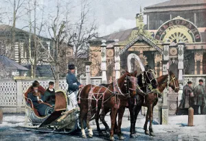 Troika Collection: A troika sled in Moscow, Russia, c1890. Artist: Gillot