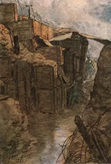 Temporary Prints: Trois aquarelles du front; Tranchee entre Bethincourt et le bois de Forges