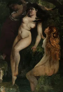 Courbet Gustave Prints: Trois baigneuses, between 1865 and 1869. Creator: Gustave Courbet