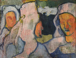 Trois Bretonnes en coiffe de deuil, 1888. Creator: Bernard, Emile (1868-1941)