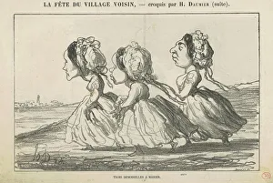Bourgeoisie Prints: Trois demoiselles a marier; Famille bourgeoise convaincue