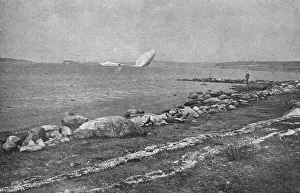Trois Zeppelins detruits en trois jours. Le L20 dans un fjord de Norvege; L'epave du... 1916. Creator: Unknown. Trois Zeppelins detruits en trois jours. Le L20 dans un fjord de Norvege; L'epave du... 1916. Creator: Unknown