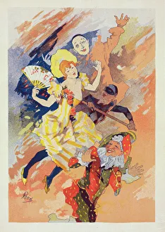 Troisième panneau sans texte : La Pantomime'. c1900. Creator: Jules Cheret. Troisième panneau sans texte : La Pantomime'. c1900. Creator: Jules Cheret