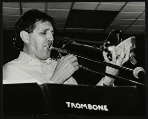 Hertfordshire Gallery: Trombonist Derek Wadsworth playing at The Fairway, Welwyn Garden City, Hertfordshire, 28 July 1991