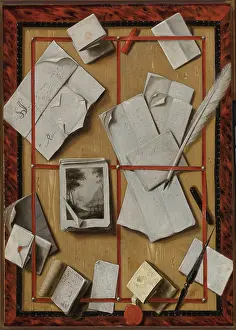 Desk Prints: Trompe l'oeil, 1665. Creator: Gijsbrechts