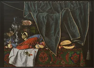 Secret Prints: Trompe l'Oeil with Breakfast Piece with Lobster and Goblets on a Table Covered with an