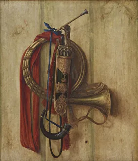 Trompe Loeil Prints: Trompe l'Oeil with Christian V's equipment for Riding to Hounds