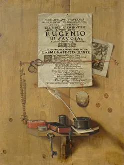 Message Prints: Trompe-l'oeil with a poem and writing utensils