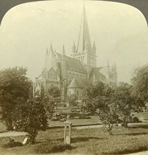 Underwood Travel Library Gallery: Trondhjem cathedral, whose traditions reach back eight centuries, Norway, c1905