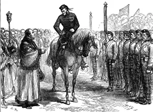Gold Coast Prints: troops from the Ashantee War: the Mayor of Portsmouth congratulating the 42nd Highlanders