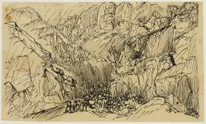 Bresdin Rodolphe Prints: Troops in the Pass, n. d. Creator: Rodolphe Bresdin