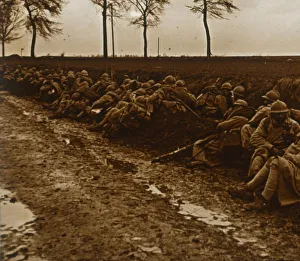 Troops by side of road, c1914-c1918