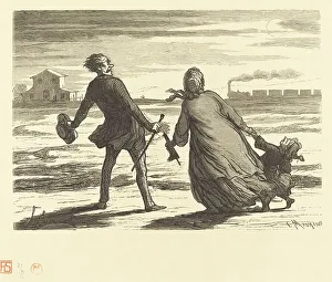 Hurrying Prints: Trop tard!, 1862. Creator: Charles Maurand