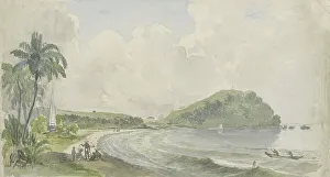 Julius Jacobus Van De Sande Bakhuzen Prints: Tropical coastal landscape, 1845-1925. Creator: Julius Jacobus van de Sande Bakhuyzen