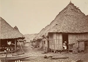 Dugout Canoe Prints: Tropical Scenery, Street, Chipigana, 1871. Creator: John Moran