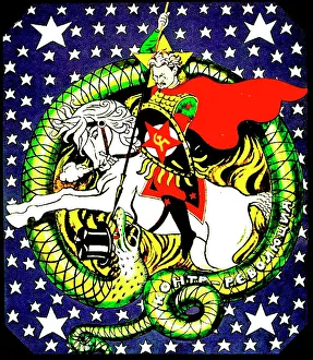 Trotsky slaying the counter-revolutionary dragon (poster), 1918