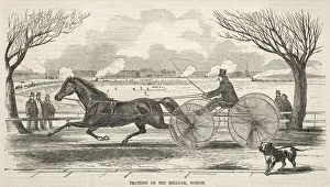 Winslow Homer American Prints: Trotting on the Mill Dam, Boston, 1859. Creator: Winslow Homer (American, 1836-1910)