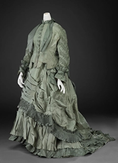 Fashion Industry Prints: Trousseau Dress (Bodice, Skirt, Hoop), about 1867, altered early 1870s. Creator: Unknown